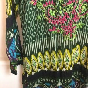 Raj Green Embroidered Top